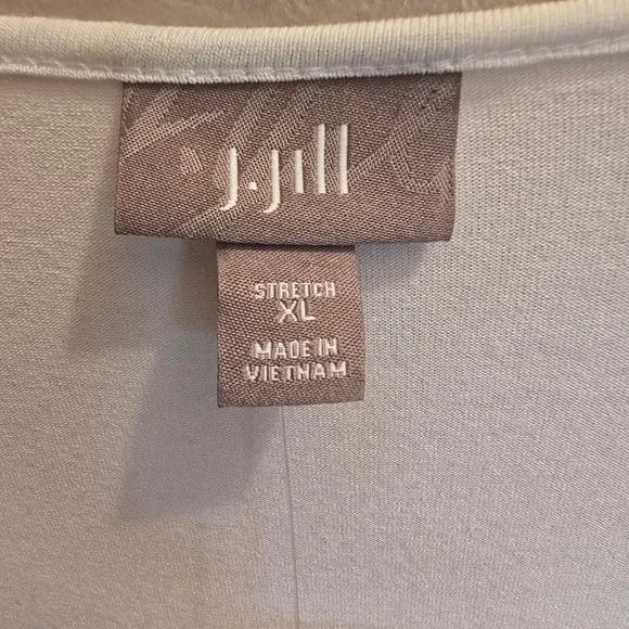 J.Jill White Stretch Long Sleeve Scoop Neck Top Tunic XL - Picture 3 of 5